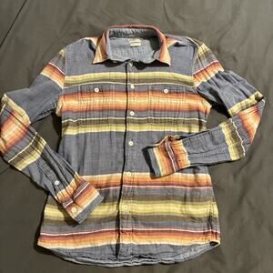 Faherty Shirt Adult Small Sunset Stripe Long Sleeve Button Up Double Pocket Mens